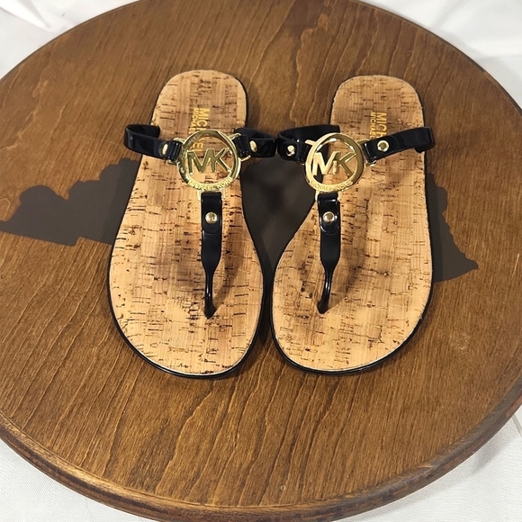 MICHAEL Michael Kors Shoes - Michael Kors Flip-flops Size 6 Colors Black and Gold